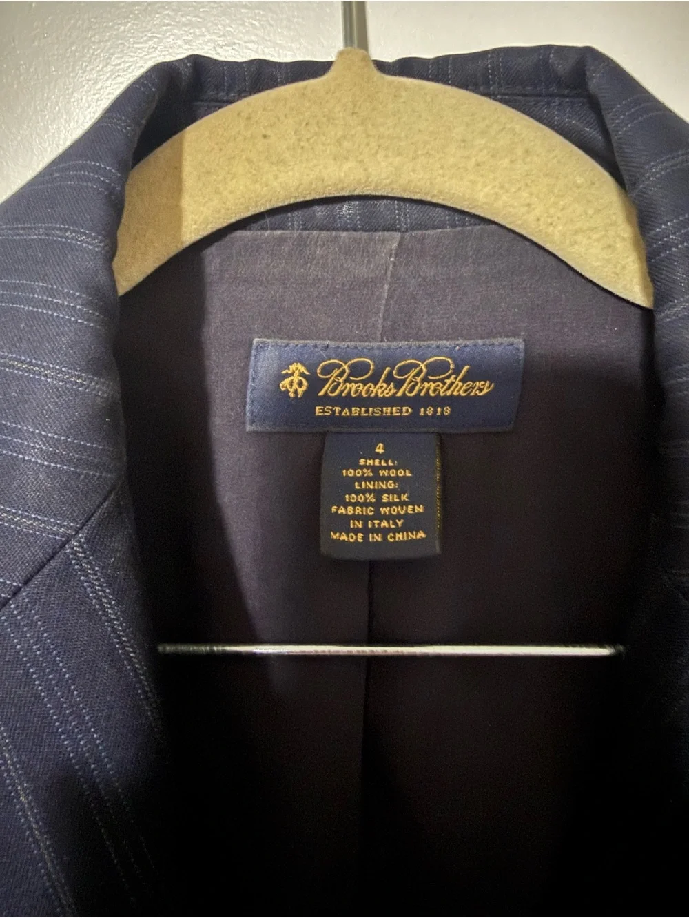 Brooks Brothers Women’s Navy Pinstripe Wool Pantsuit Blazer & Trousers Size 4